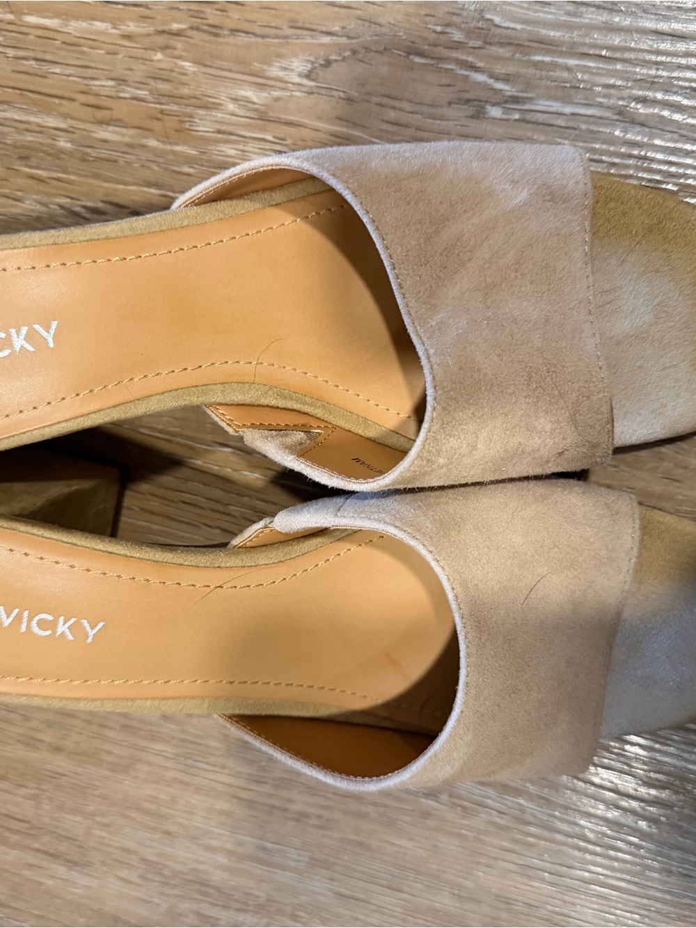 Vicky Taupe Suede Slide Mules